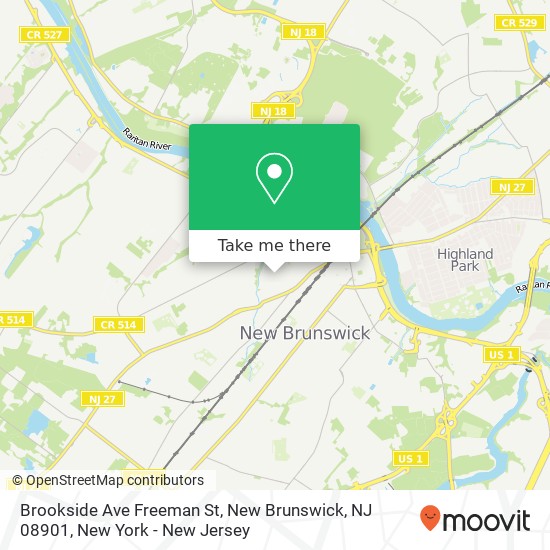 Brookside Ave Freeman St, New Brunswick, NJ 08901 map