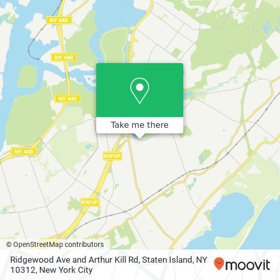 Mapa de Ridgewood Ave and Arthur Kill Rd, Staten Island, NY 10312