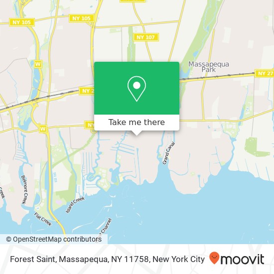 Mapa de Forest Saint, Massapequa, NY 11758