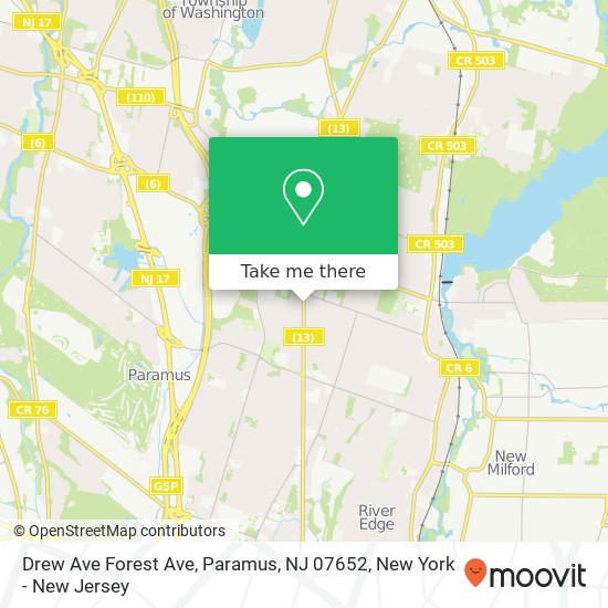 Drew Ave Forest Ave, Paramus, NJ 07652 map