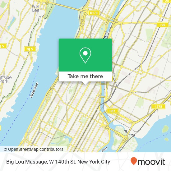 Mapa de Big Lou Massage, W 140th St