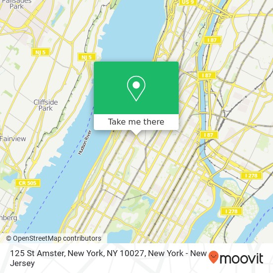 125 St Amster, New York, NY 10027 map