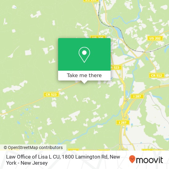 Mapa de Law Office of Lisa L CU, 1800 Lamington Rd