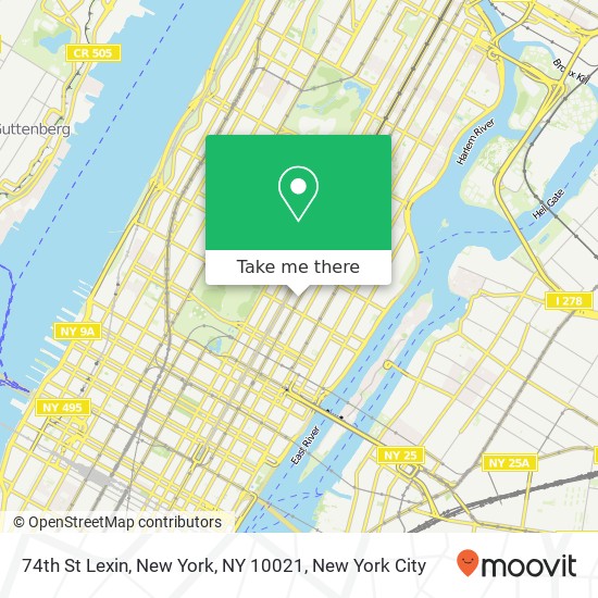Mapa de 74th St Lexin, New York, NY 10021