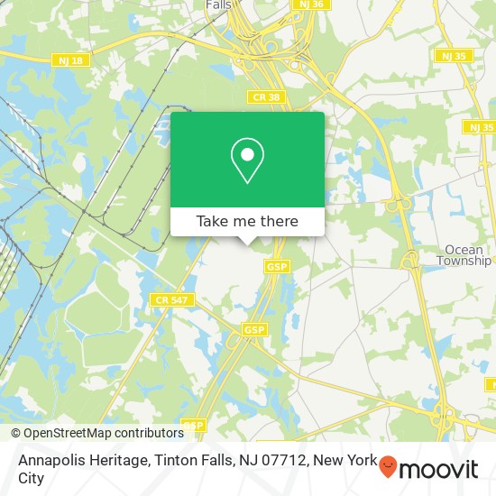 Mapa de Annapolis Heritage, Tinton Falls, NJ 07712