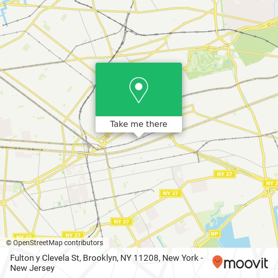 Mapa de Fulton y Clevela St, Brooklyn, NY 11208