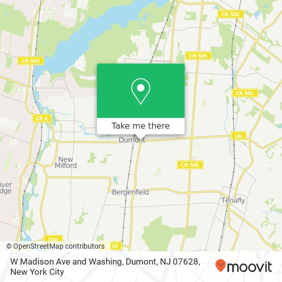 Mapa de W Madison Ave and Washing, Dumont, NJ 07628