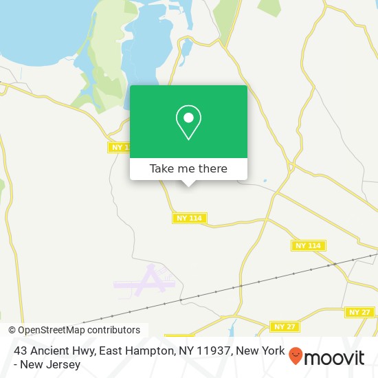 Mapa de 43 Ancient Hwy, East Hampton, NY 11937