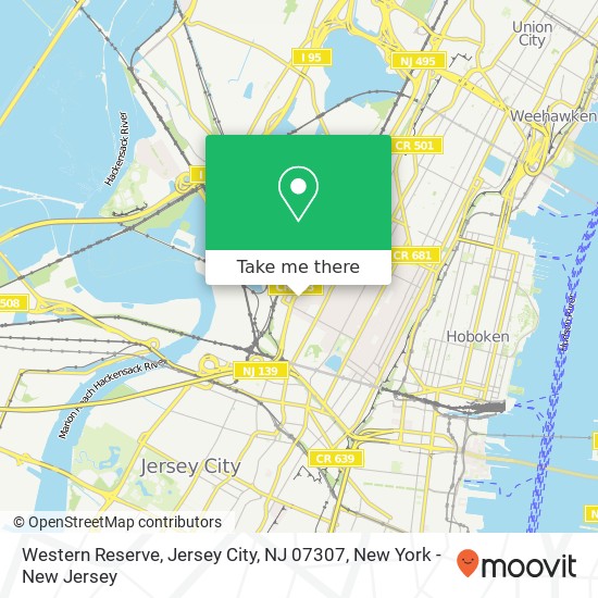 Western Reserve, Jersey City, NJ 07307 map