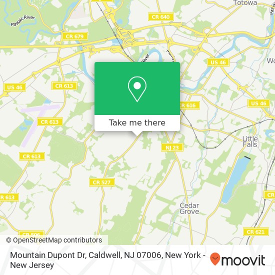 Mountain Dupont Dr, Caldwell, NJ 07006 map
