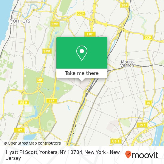 Mapa de Hyatt Pl Scott, Yonkers, NY 10704