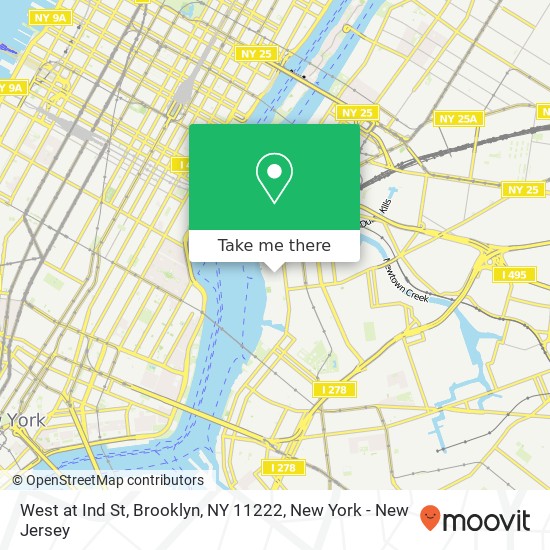 Mapa de West at Ind St, Brooklyn, NY 11222