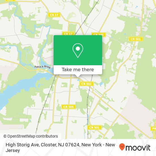 Mapa de High Storig Ave, Closter, NJ 07624