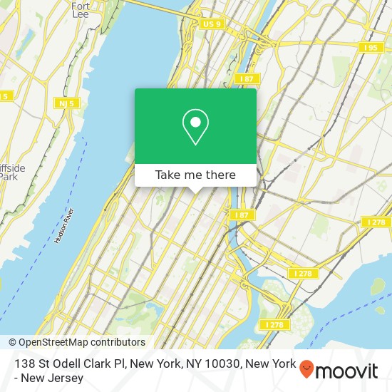 Mapa de 138 St Odell Clark Pl, New York, NY 10030