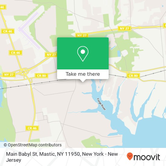 Mapa de Main Babyl St, Mastic, NY 11950