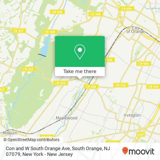 Con and W South Orange Ave, South Orange, NJ 07079 map