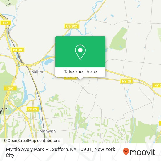 Mapa de Myrtle Ave y Park Pl, Suffern, NY 10901
