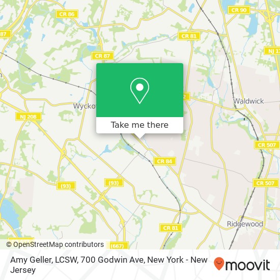 Mapa de Amy Geller, LCSW, 700 Godwin Ave