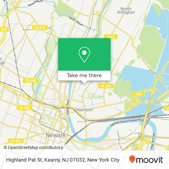 Mapa de Highland Pat St, Kearny, NJ 07032