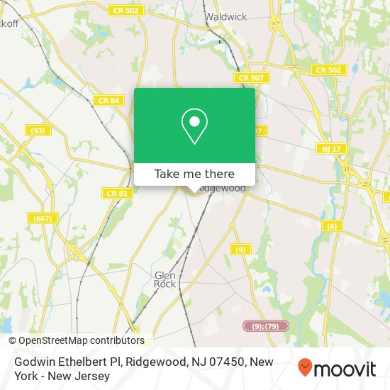 Mapa de Godwin Ethelbert Pl, Ridgewood, NJ 07450