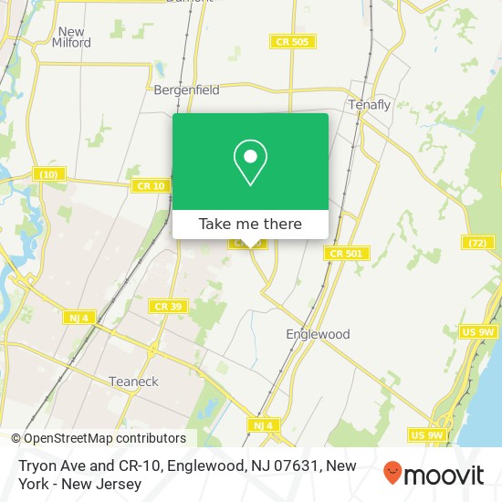 Tryon Ave and CR-10, Englewood, NJ 07631 map