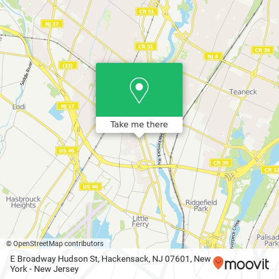 E Broadway Hudson St, Hackensack, NJ 07601 map