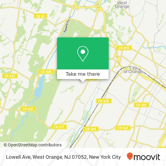 Mapa de Lowell Ave, West Orange, NJ 07052