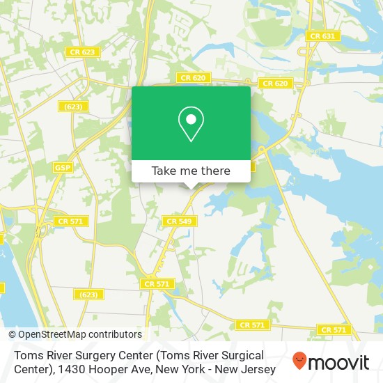 Mapa de Toms River Surgery Center (Toms River Surgical Center), 1430 Hooper Ave