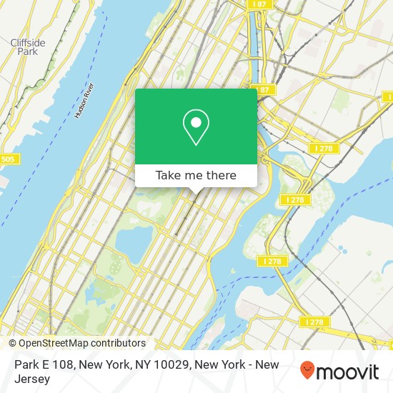 Mapa de Park E 108, New York, NY 10029