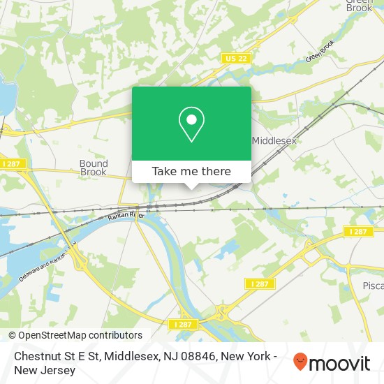 Mapa de Chestnut St E St, Middlesex, NJ 08846