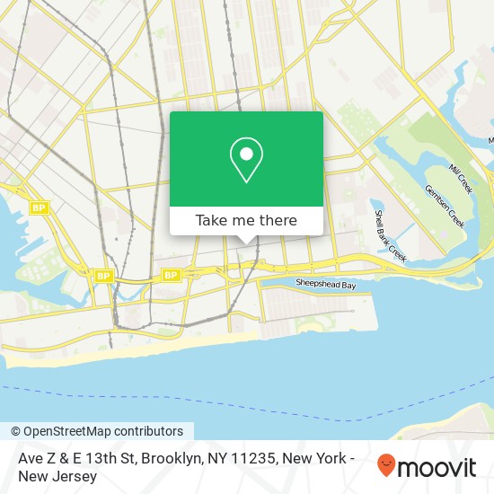 Mapa de Ave Z & E 13th St, Brooklyn, NY 11235