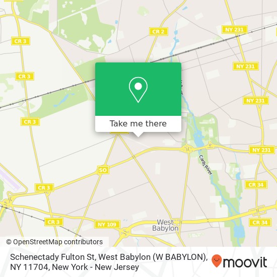 Mapa de Schenectady Fulton St, West Babylon (W BABYLON), NY 11704