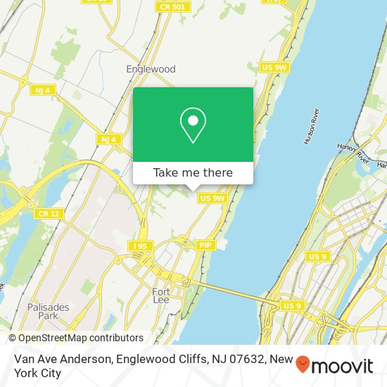 Mapa de Van Ave Anderson, Englewood Cliffs, NJ 07632