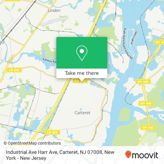 Mapa de Industrial Ave Harr Ave, Carteret, NJ 07008