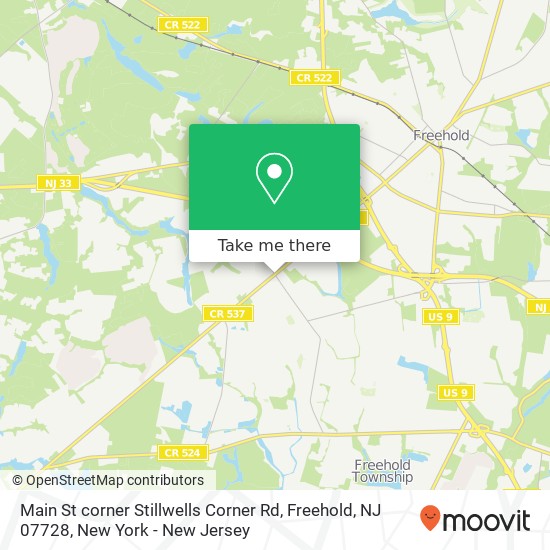 Mapa de Main St corner Stillwells Corner Rd, Freehold, NJ 07728