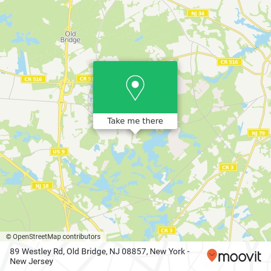 Mapa de 89 Westley Rd, Old Bridge, NJ 08857