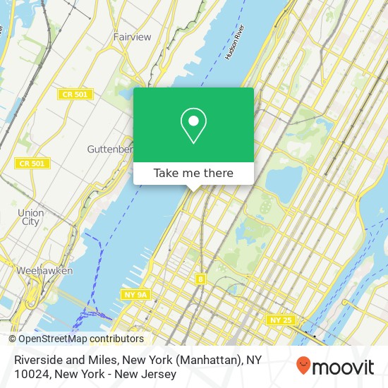 Riverside and Miles, New York (Manhattan), NY 10024 map