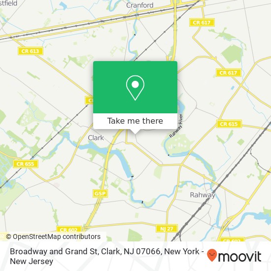 Mapa de Broadway and Grand St, Clark, NJ 07066