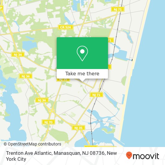 Mapa de Trenton Ave Atlantic, Manasquan, NJ 08736