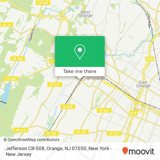 Mapa de Jefferson CR-508, Orange, NJ 07050