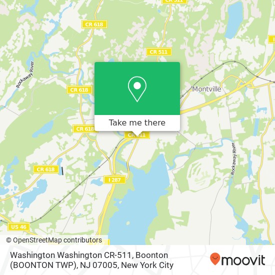 Washington Washington CR-511, Boonton (BOONTON TWP), NJ 07005 map