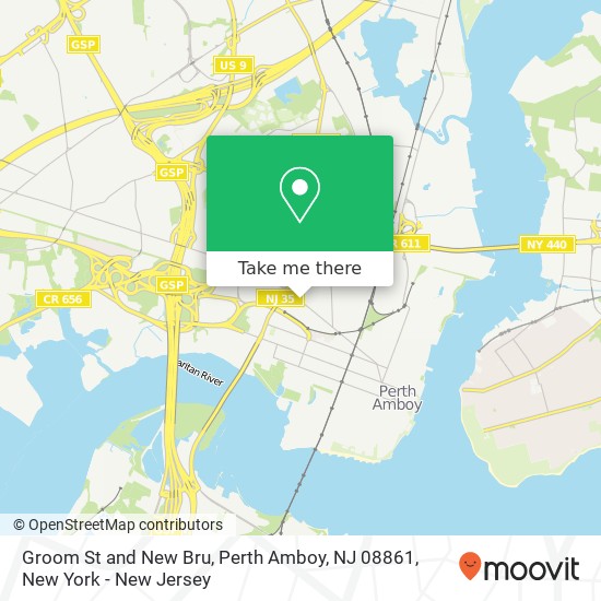 Mapa de Groom St and New Bru, Perth Amboy, NJ 08861