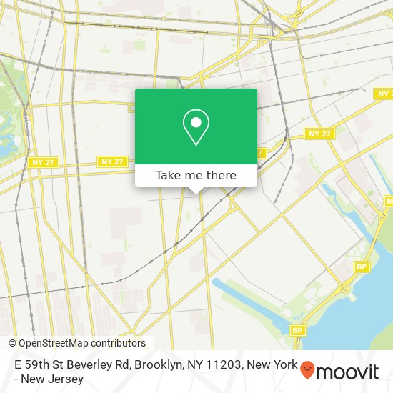 Mapa de E 59th St Beverley Rd, Brooklyn, NY 11203