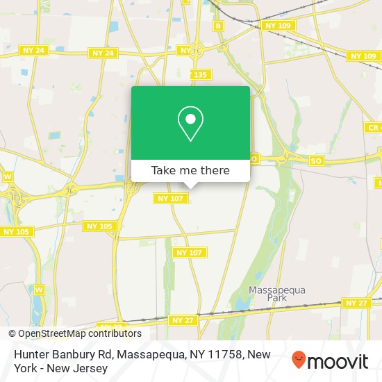 Hunter Banbury Rd, Massapequa, NY 11758 map