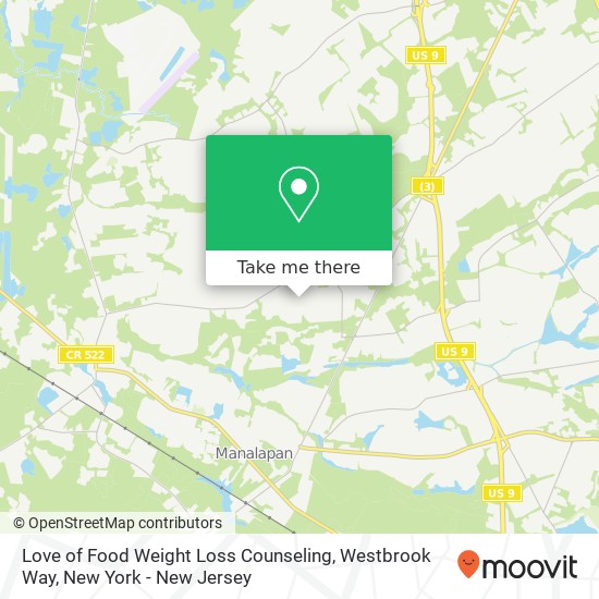 Love of Food Weight Loss Counseling, Westbrook Way map