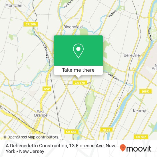 A Debenedetto Construction, 13 Florence Ave map