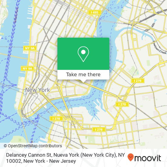 Mapa de Delancey Cannon St, Nueva York (New York City), NY 10002