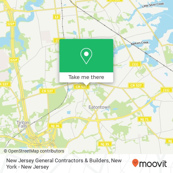 New Jersey General Contractors & Builders map