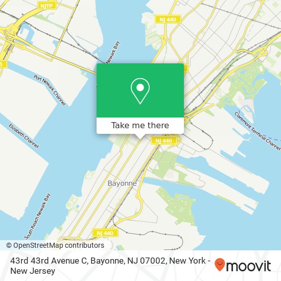 Mapa de 43rd 43rd Avenue C, Bayonne, NJ 07002