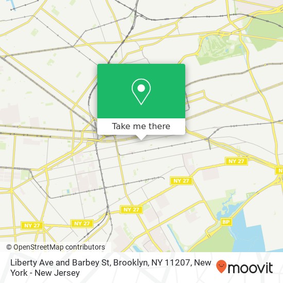Mapa de Liberty Ave and Barbey St, Brooklyn, NY 11207
